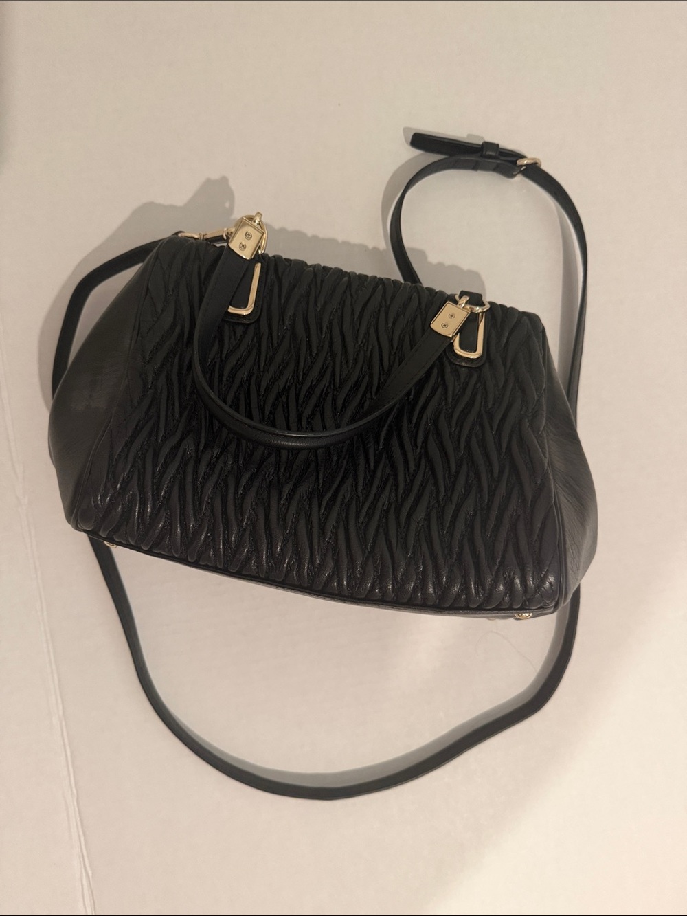 Black Quilted Leather Satchel Handbag - Classic Women's Bag
